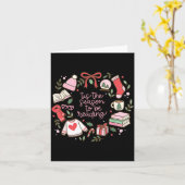 Funny Xmas Tis The Season To Be Reading Books Paja Karte (Gelbe Blume)