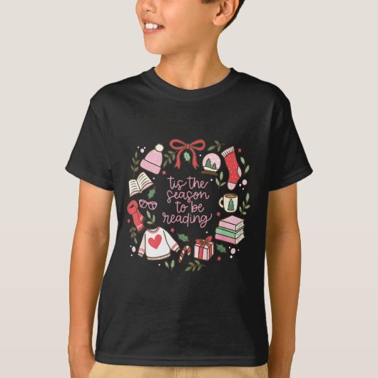Funny Xmas Tis The Season To Be Reading Books Paja T-Shirt (Vorderseite)