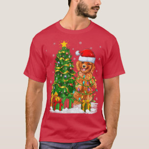 Funny Xmas Tree Family Matching Santa Poodle Dog C T-Shirt