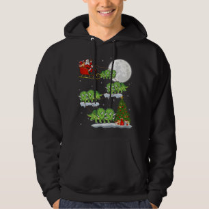 Funny Xmas Tree Santa Riding Triceratops Dinosaur Hoodie