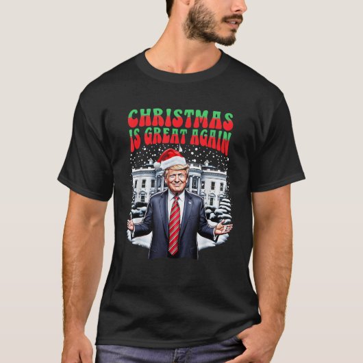Funny Xmas Trump Pajamas Weihnachten ist Grea T-Shirt (Vorderseite)