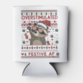 Funny Xmas überstimuliert & festlich Af Raccoon Dosenkühler (Vorderseite)