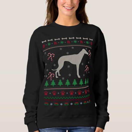 Funny Xmas Ugly Italian Greyhound Dog Weihnachten Sweatshirt (Vorderseite)