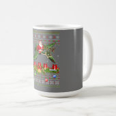 Funny Xmas Ugly Santa Riding Pterodactyl Bird Chri Kaffeetasse (VorderseiteRechts)