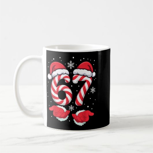 Funny Xmas Viral 67 Candy Canes Santa Funny Holida Kaffeetasse (Links)