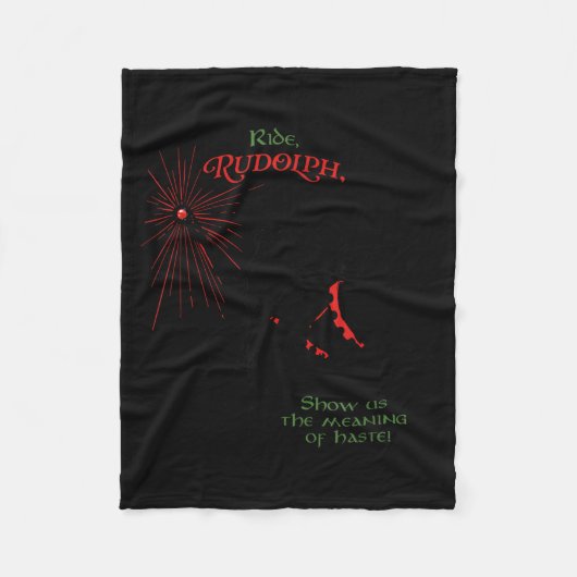 Funny Xmas Wizard Ride Rudolph Show Us The Meaning Fleecedecke (Vorderseite)