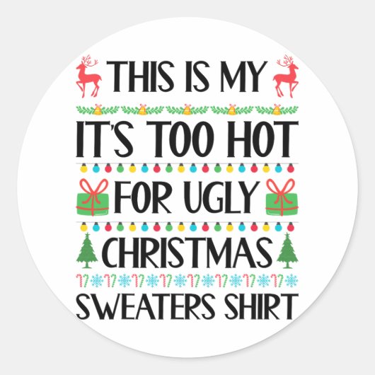 Funny Xmas zu heiße hässliche Weihnachtssüßer Frau Runder Aufkleber (Vorderseite)