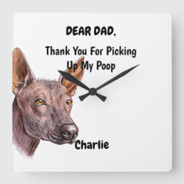 Funny Xoloitzcuintle Vater Pinacoteca Casa Serodin Quadratische Wanduhr
