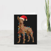Funny Xoloitzcuintli Christmas Graphic Dog Lights  Karte (Vorderseite)