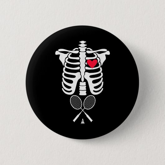 Funny Xray Halloween Kostüm Rib Cage Skeleton Bad Button (Vorderseite)
