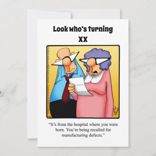 Funny XX. Geburtstagsparty Einladungen (Vorderseite)