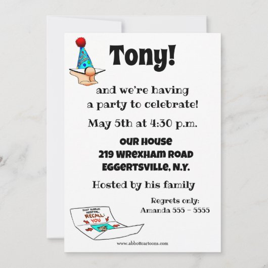 Funny XX. Geburtstagsparty Einladungen (Rückseite)