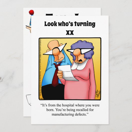 Funny XX. Geburtstagsparty Einladungen (Vorne/Hinten)