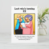 Funny XX. Geburtstagsparty Einladungen (Stehend Vorderseite)