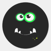 Funny Y Monster Eyeball Face Easy Christma Costume Runder Aufkleber (Vorderseite)