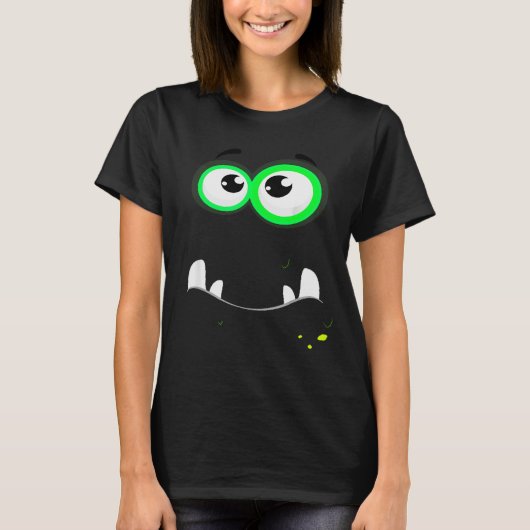 Funny Y Monster Eyeball Face Easy Christma Costume T-Shirt (Vorderseite)