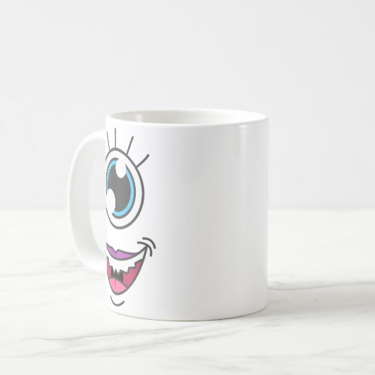 Funny Y Monster Eyeball Face Halloween  Kaffeetasse (Vorderseite Links)