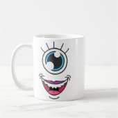 Funny Y Monster Eyeball Face Halloween  Kaffeetasse (Links)