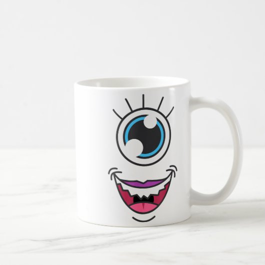 Funny Y Monster Eyeball Face Halloween  Kaffeetasse (Rechts)