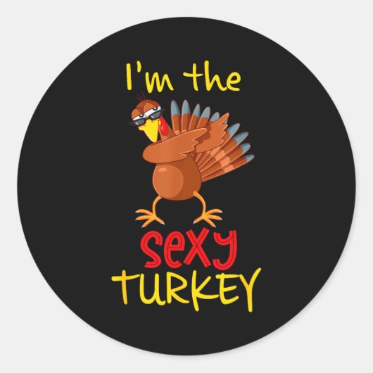Funny Y Turkey Matching Family Group Thanksgiving Runder Aufkleber (Vorderseite)