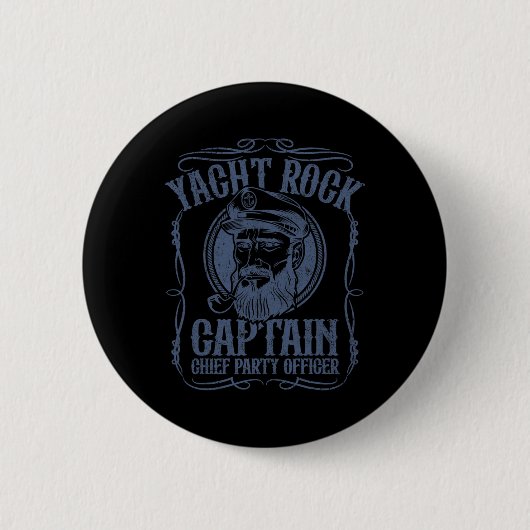 Funny Yacht Rock Captain Pontoon Boat Party Music Button (Vorderseite)