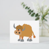 Funny Yak Primitive Art Design Postkarte (Stehend Vorderseite)