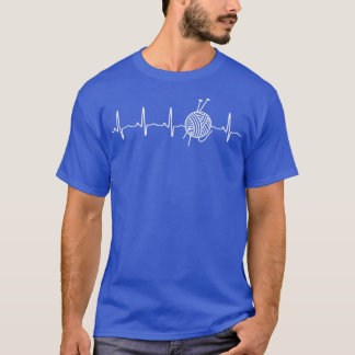 Funny Yarn Heartbeat T - Shirt Geschenk T-Shirt fü