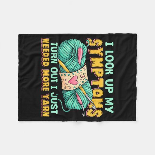 Funny Yarn Symptoms Needed More Yarn Knitting Croc Fleecedecke (Vorderseite (Horizontal))