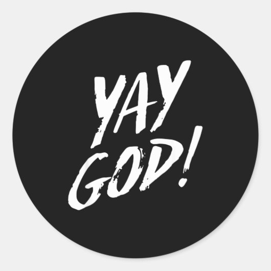 Funny Yay God Graphic Jesus Christian Religion Gif Runder Aufkleber (Vorderseite)