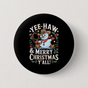 Funny Yee Haw Frohe Weihnachten Y'all Xmas Niedlic Button