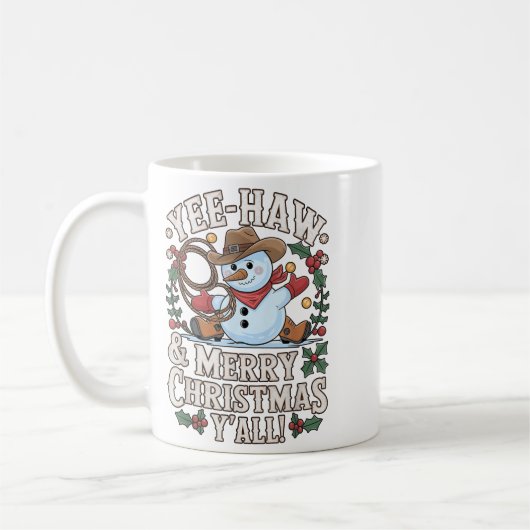 Funny Yee Haw Frohe Weihnachten Y'all Xmas Niedlic Kaffeetasse (Links)