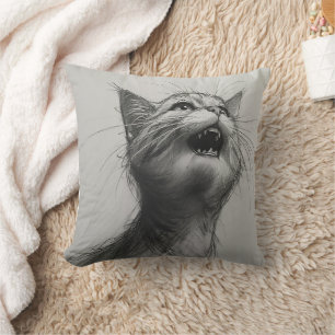 Funny Yelling Cat Meme Accent Pillow   Sarcastic H Kissen