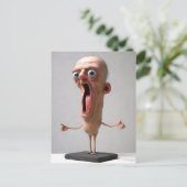 Funny Yelling Man Postcard Postkarte (Stehend Vorderseite)