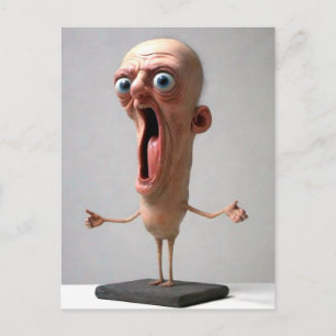 Funny Yelling Man Postcard Postkarte