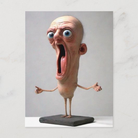 Funny Yelling Man Postcard Postkarte (Vorderseite)
