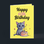 Funny Yellow and Black Cat Husband 60. Geburtstag Karte<br><div class="desc">Funny Yellow und Black Cat Husband 60. Geburtstag, ein lustiges und cooles Design für jeden, der eine einzigartige Geburtstagskarte für seinen Ehemann zum Geburtstag sucht. Das Design ist einfach und auffällig, es verfügt über eine niedliche Katze, die hinter einem Geburtstagskuchen sitzt, sowie bearbeitbare Textinformationen. Wenn Sie Probleme mit der Anpassung...</div>