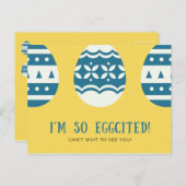 Funny Yellow and Blue Decorated Egg Postkarte (Vorne/Hinten)