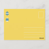 Funny Yellow and Blue Decorated Egg Postkarte (Rückseite)