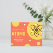 Funny Yellow and Orange Atoms Postkarte (Stehend Vorderseite)