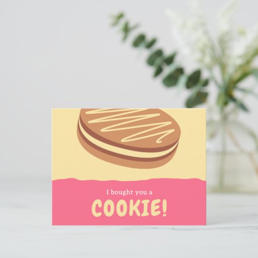 Funny Yellow and Pink Cookie Postkarte (Stehend Vorderseite)