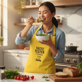 Funny Yellow Apron - Taste Tester in Training Schürze