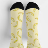 Funny Yellow Banana Illustration Initials Novelty Socken (Oben)