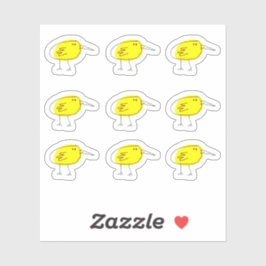 Funny Yellow Bird Doodle Custom-Cut Vinyl Stickers Aufkleber