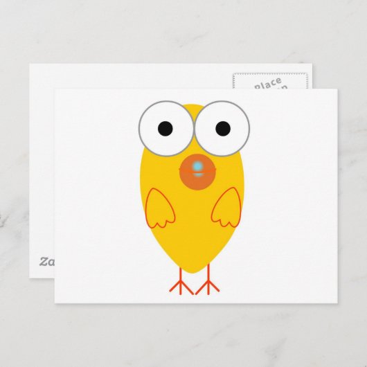 Funny Yellow Bird Postkarte (Vorne/Hinten)
