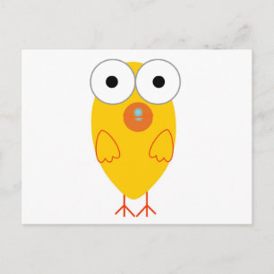 Funny Yellow Bird Postkarte