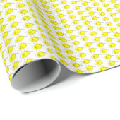 Funny Yellow Birds Doodle Wrapping Paper Geschenkpapier (Rolleneckpunkt)