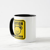 Funny Yellow Black Teddy Bären Warnsignal Art Tasse (Vorderseite Links)