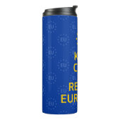 Funny Yellow Blue Behielt Calm Crown Europe Art Thermosbecher (Nach links gedreht)