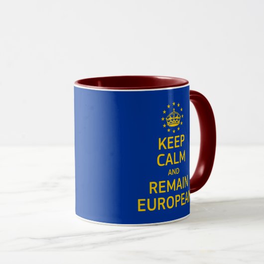 Funny Yellow Blue Behielt Calm Crown Europe Pop Ar Tasse (VorderseiteRechts)
