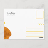 Funny Yellow Circle Squiggles Toast Liebe Postkarte (Rückseite)